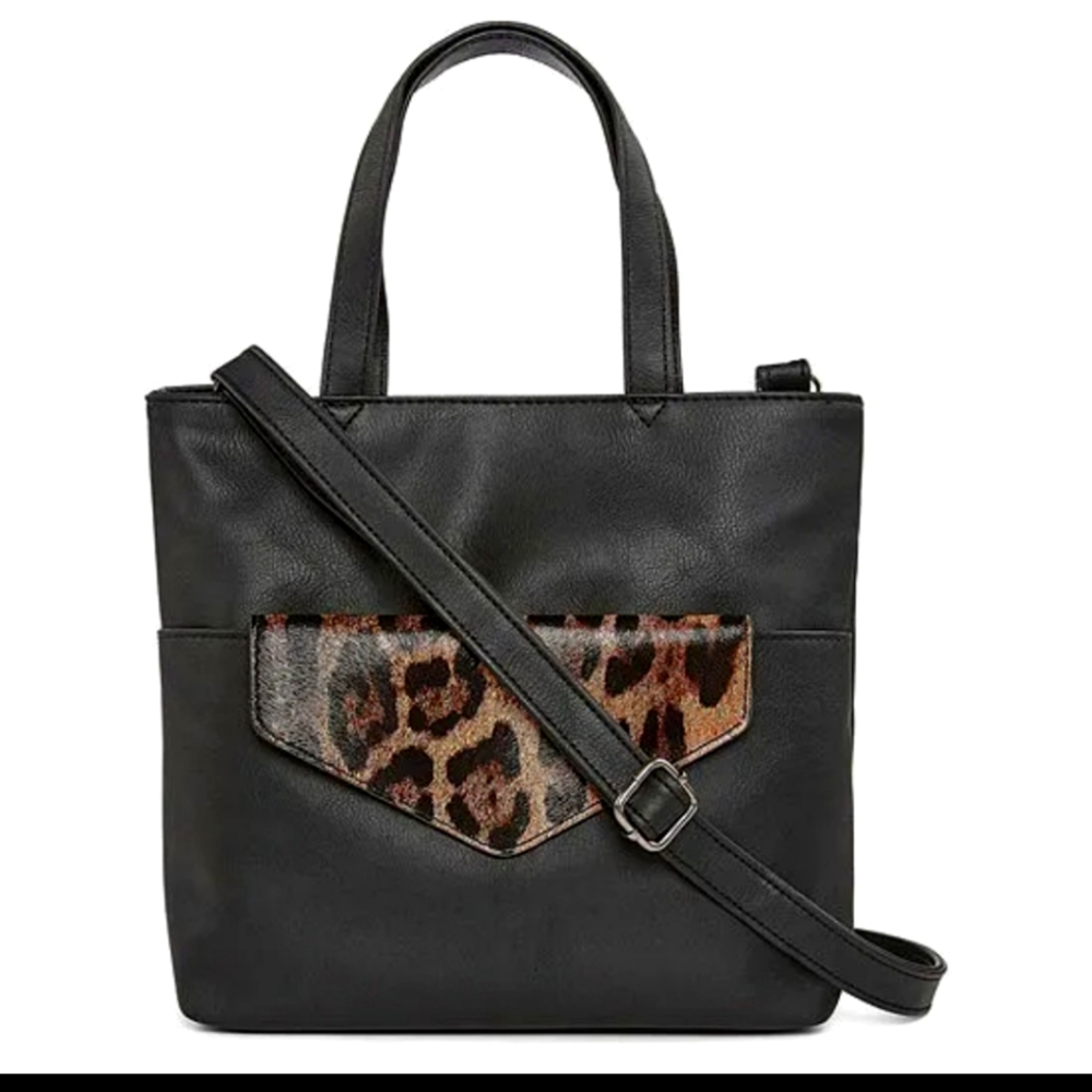 Bold Elements Andi Tote bag Purse Removable Leopard Print envelope Pouch